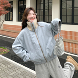 【现货】90羽绒内胆针织领拼接蛋白皮羽绒服519-P255-K368，女装羽绒服，浙宝113