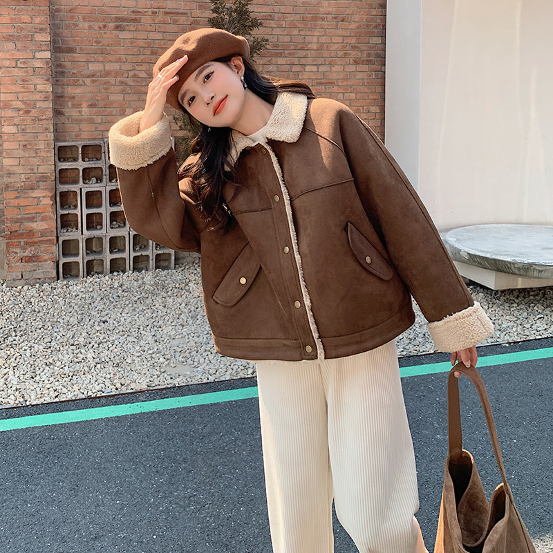 【大货已出】复古麂皮羊羔毛皮毛一体209-P155-K228，女装派克服，浙宝113