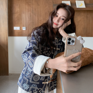 新中式国风盘扣外套女春季2025新款韩版圆领百搭显瘦宽松时髦上衣图片