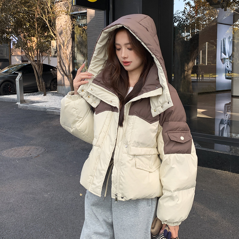 【大货已出】标90白鸭绒拼色工装风羽绒服238-P275-K398,女装羽绒服,浙宝113