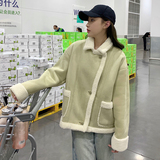 【现货】麂皮绒羊羔毛皮毛一体006-680-P185-K278，女装派克服，浙宝113