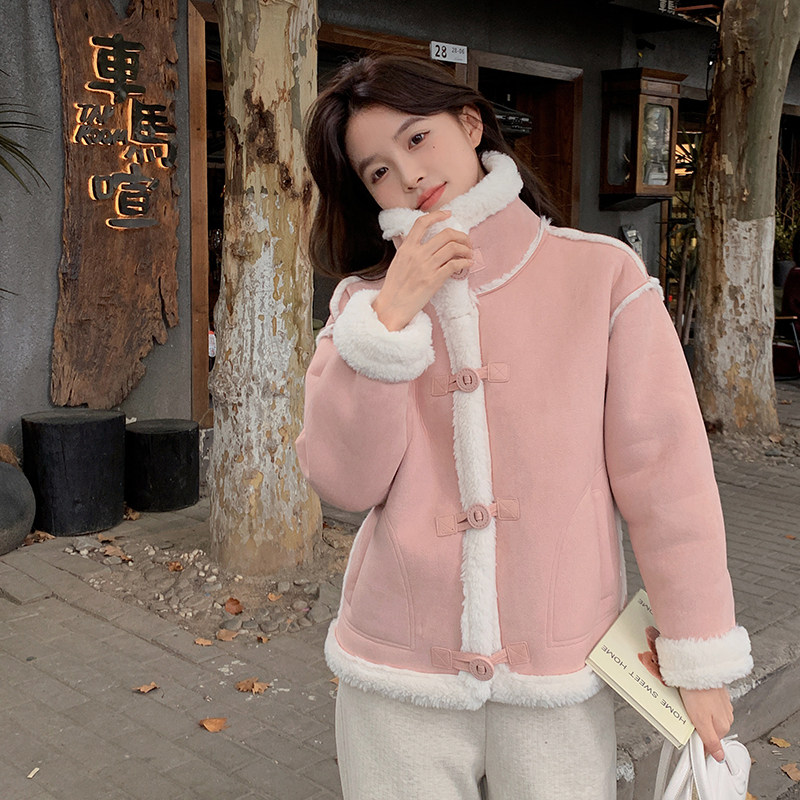 【现货】麂皮绒羊羔毛皮毛一体203-P175-K258,女装派克服,浙宝113