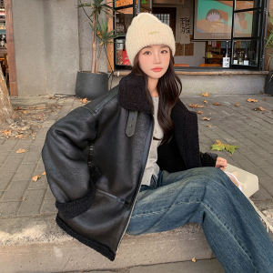 【现货】机车风麂皮绒皮毛一体 231-P180-K268图片