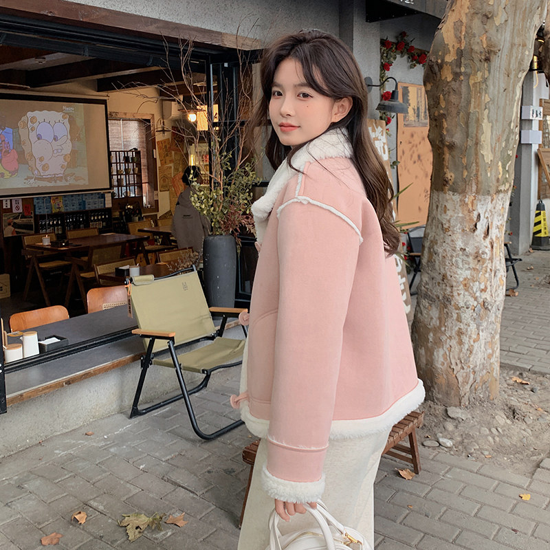 【现货】麂皮绒羊羔毛皮毛一体203-P175-K258,女装派克服,浙宝113