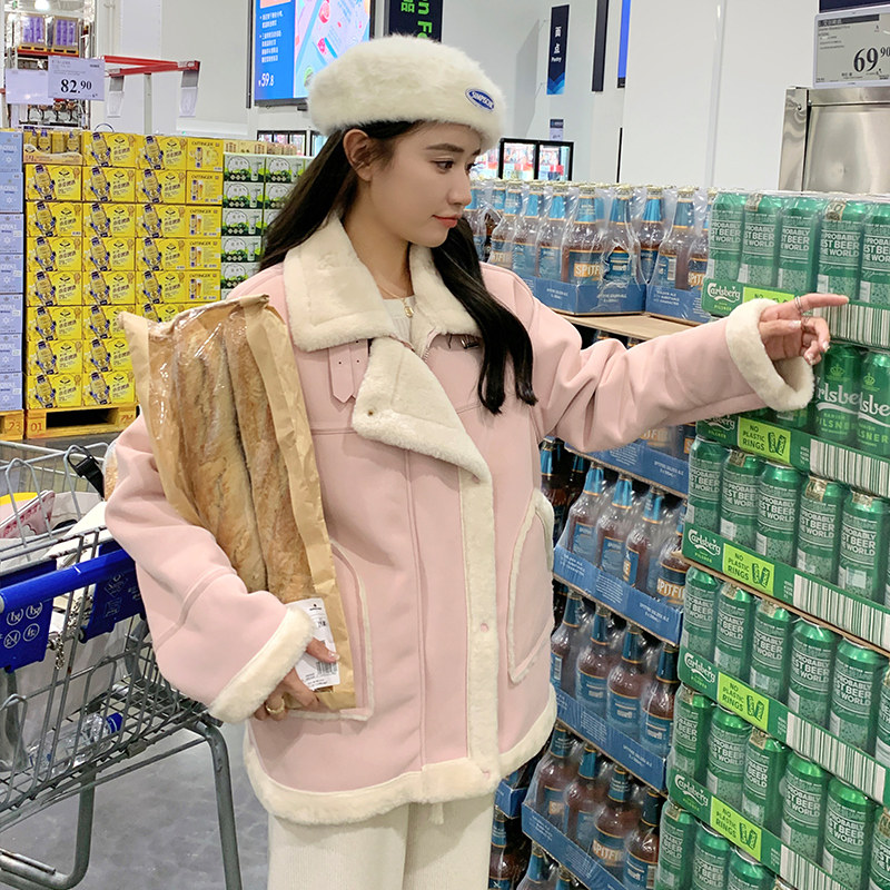 【大货已出】PU皮拼仿兔毛皮毛一体887-P185-K268，女装派克服，浙宝113