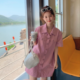 【现货】工装风单排扣衬衫裙841-P105-K158，女装连衣裙，浙宝113