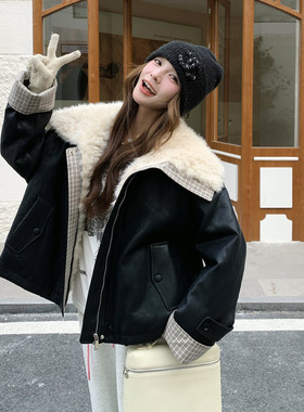 【大货已出】新国标90绒大翻领两穿PU蛋白皮羽绒服 A16-P295-K428