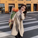 21春季新款高品质双排扣复古格子小西装006-8870-p125-k168，女装西装，浙宝113