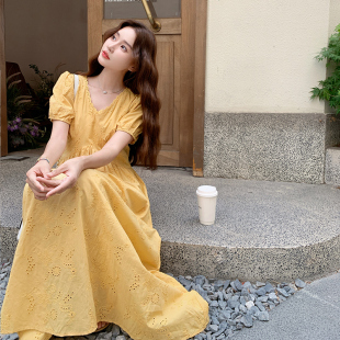 镂空提花蕾丝连衣裙C17 P135 K198 现货