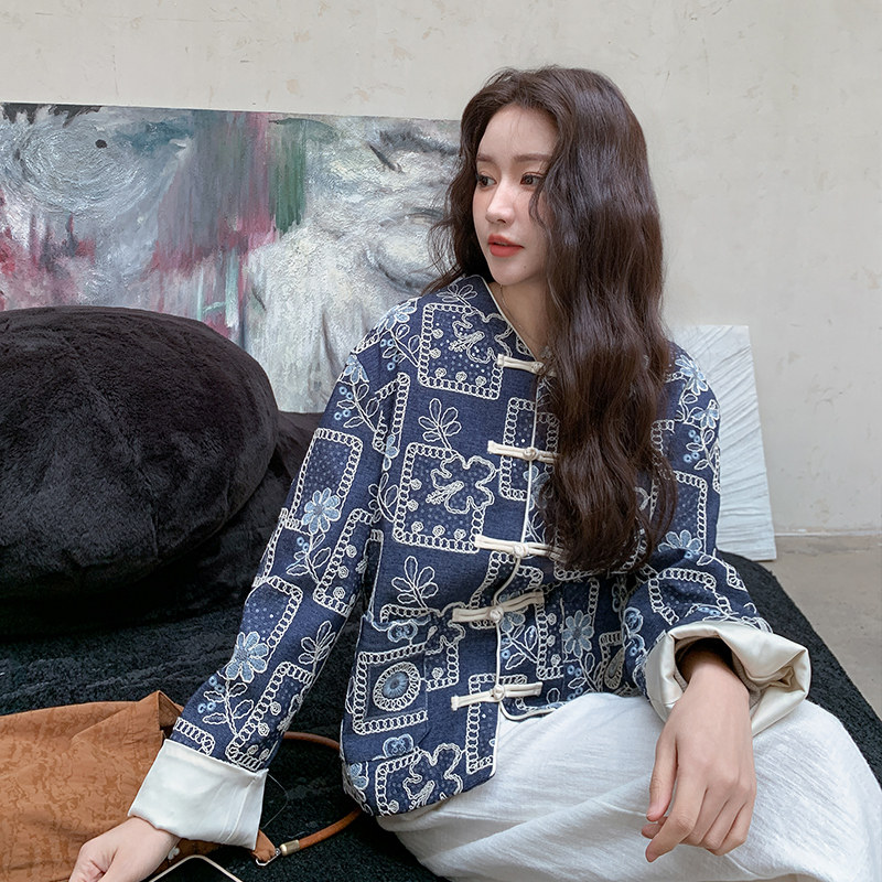 新中式国风盘扣外套女春季2025新款韩版圆领百搭显瘦宽松时髦上衣,女装短外套,浙宝113