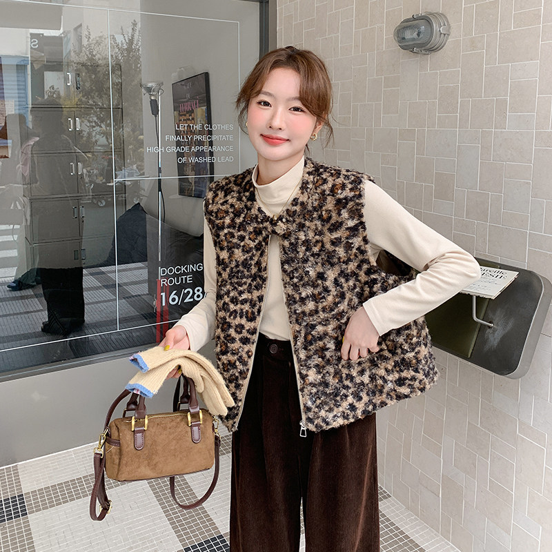 【现货】复古羊卷毛豹纹马甲078-P135-K198,女装马甲,浙宝113