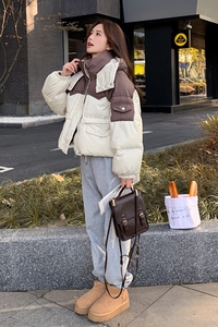 【大货已出】标90白鸭绒拼色工装风羽绒服 238-P275-K398图片