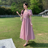法式泡泡袖公主裙女2025年夏季新款高级感复古气质收腰显瘦连衣裙，女装连衣裙，浙宝113