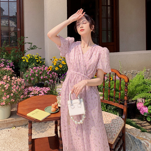 【现货】粉色小樱花碎花连衣裙819-P110-168图片