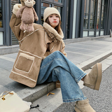 【出货中】两面穿麂皮羊羔毛皮毛一体255-P195-K288，女装派克服，浙宝113