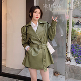 【现货】秋PU皮衣风衣外套627-P135-K198，女装皮衣，浙宝113
