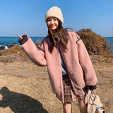 【大货已出】羊羔毛拼PU皮皮毛一体棒球服外套227-P175-K258，女装皮草，浙宝113