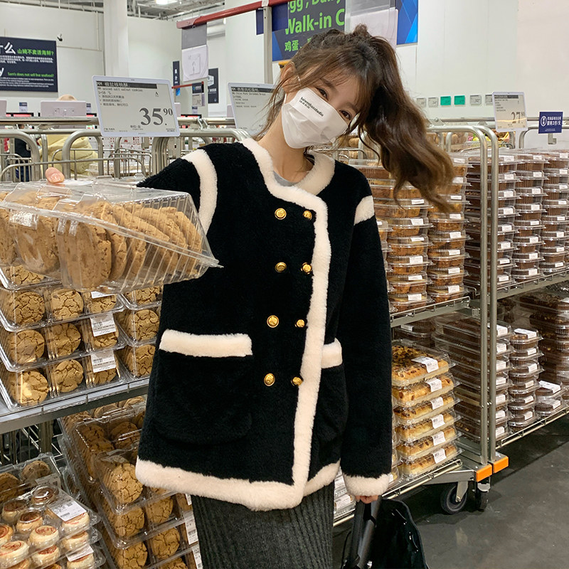 【现货】小香风羊羔毛麂皮内里皮毛一体202-P170-K258,女装派克服,浙宝113