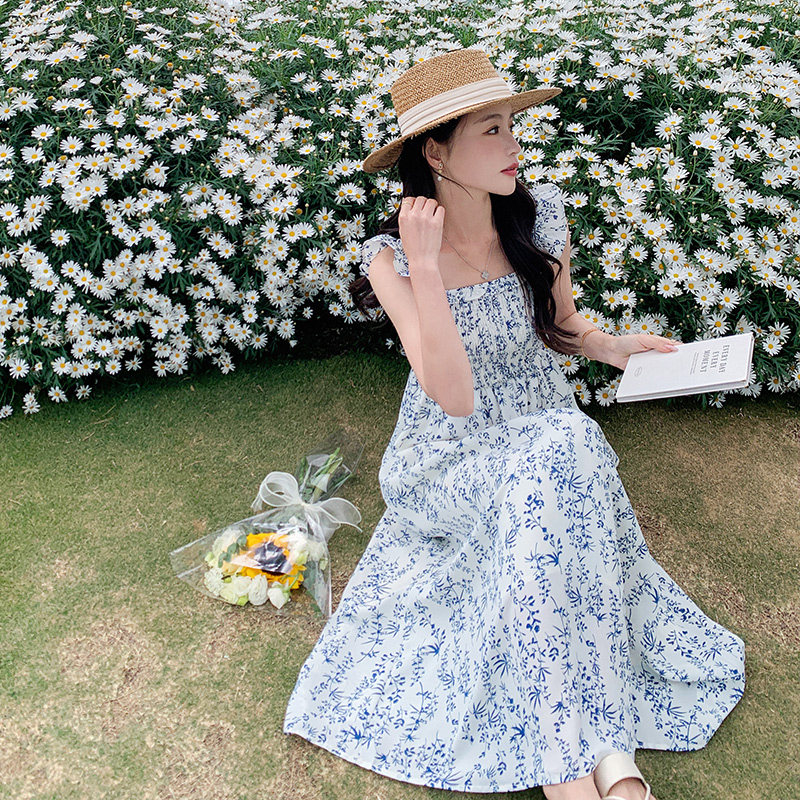 【新款现货】飞飞袖背心碎花连衣裙816-P105-K158图片