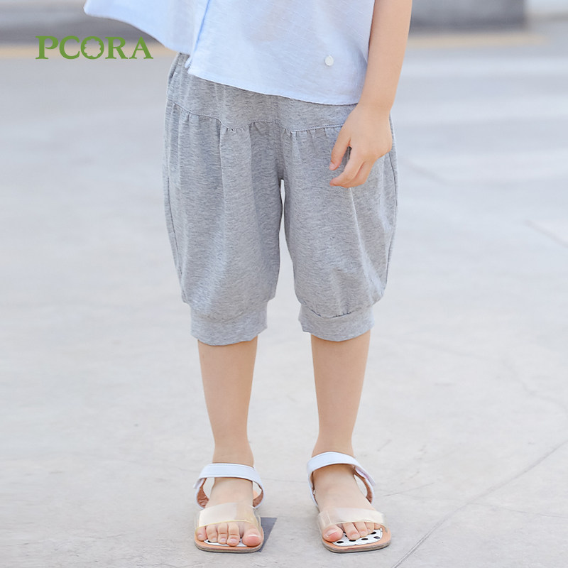 巴柯拉童装女童夏季轻薄款七分短裤宝宝小童外穿休闲洋气时髦裤子