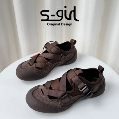 SGIRLTWTW透气搭扣休闲运动鞋