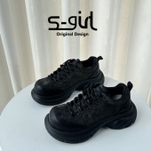 SGIRL 百搭轻便百搭运动老爹鞋 TWTW丑萌松糕厚底休闲鞋 女2025新款