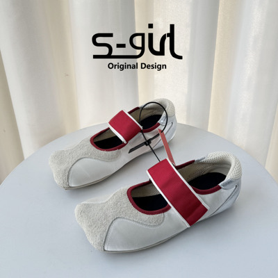 SGIRLTWTW方头魔术贴玛丽珍鞋女