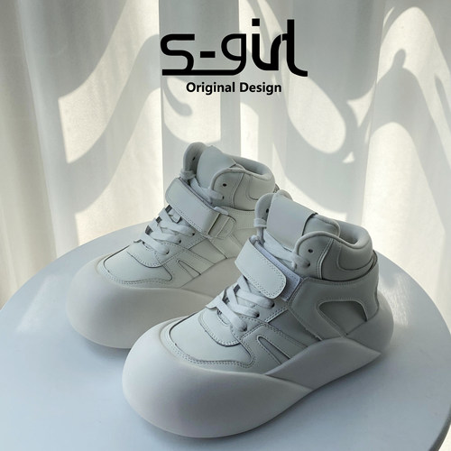 sgirl丑萌大头厚底休闲高帮鞋女