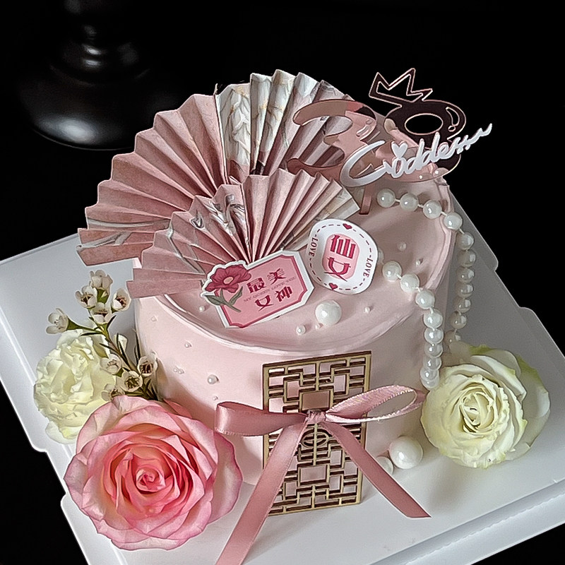 三八女神节日快乐蛋糕装饰插牌屏风折扇仙女妈妈38节女王节妇女节,节庆用品/礼品,节日装扮用品,淘宝优惠券,粉丝福利购,淘宝优惠卷