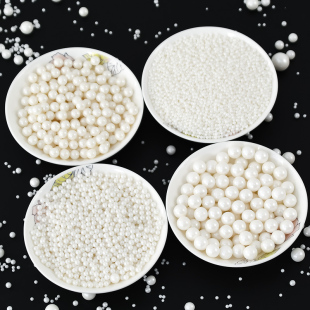 蛋糕装 饰 饰糖珠白色系圆珠西点蛋糕冰淇淋烘焙混合糖珠杯子蛋糕装