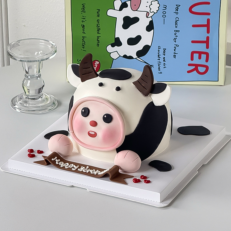 糖堡森林翻糖切模卡通生肖牛生日配件小牛甜品台蛋糕装饰模具压模