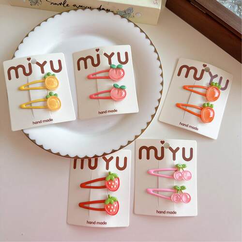 儿童发夹发饰可爱树脂水果BB夹碎发夹子女孩掰掰夹不伤发刘海夹