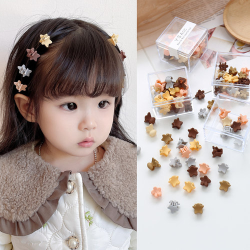 儿童韩版女奶茶色小花抓夹发夹