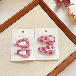 石川印象儿童发夹粉色女孩BB夹宝宝刘海夹碎发卡子布艺韩版 发饰