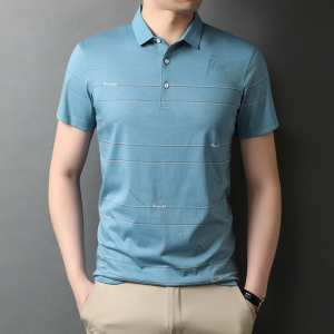 短袖t恤男休闲爸爸夏装新款中年宽松翻领polo衫男QLM88165-P70图片
