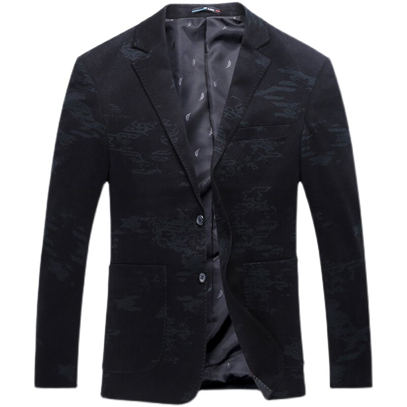 秋季潮流印花西装男时尚休闲西服韩版修身外套KCN20720-1-P175,男装西服,电商B212（原钱塘6029）