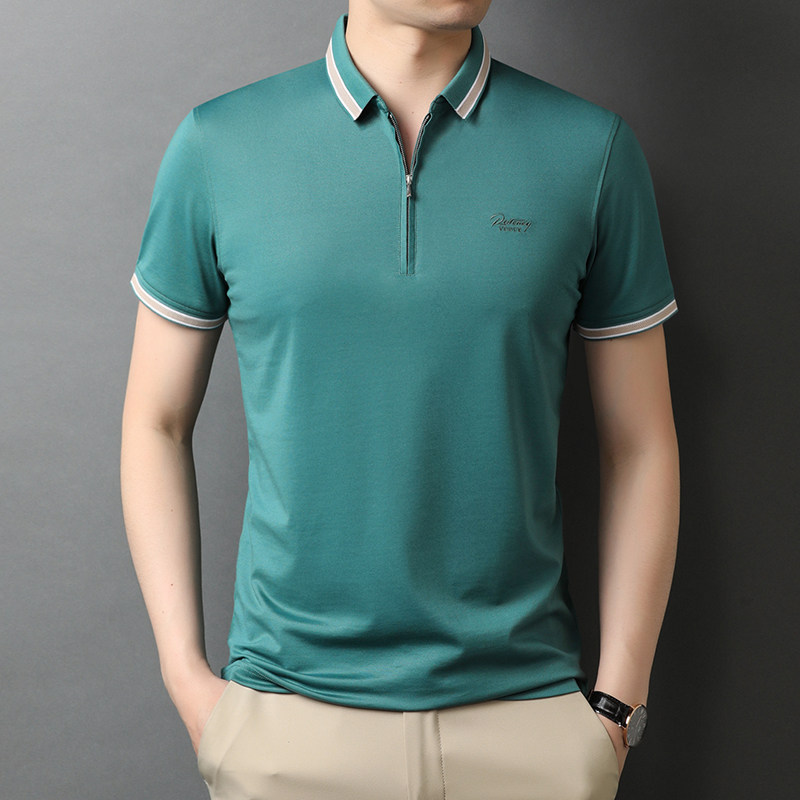 夏季男士拼色创意刺绣个性时尚休闲翻领短袖POLO衫QLM88181-P75,男装T恤,电商B212（原钱塘6029）