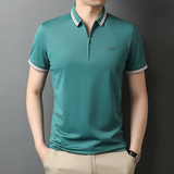 夏季男士拼色创意刺绣个性时尚休闲翻领短袖POLO衫QLM88181-P75，男装T恤，电商B212（原钱塘6029）