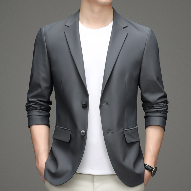 2021秋季新款宽松小西装中青年男士商务休闲西服外套AJY215-P185图片