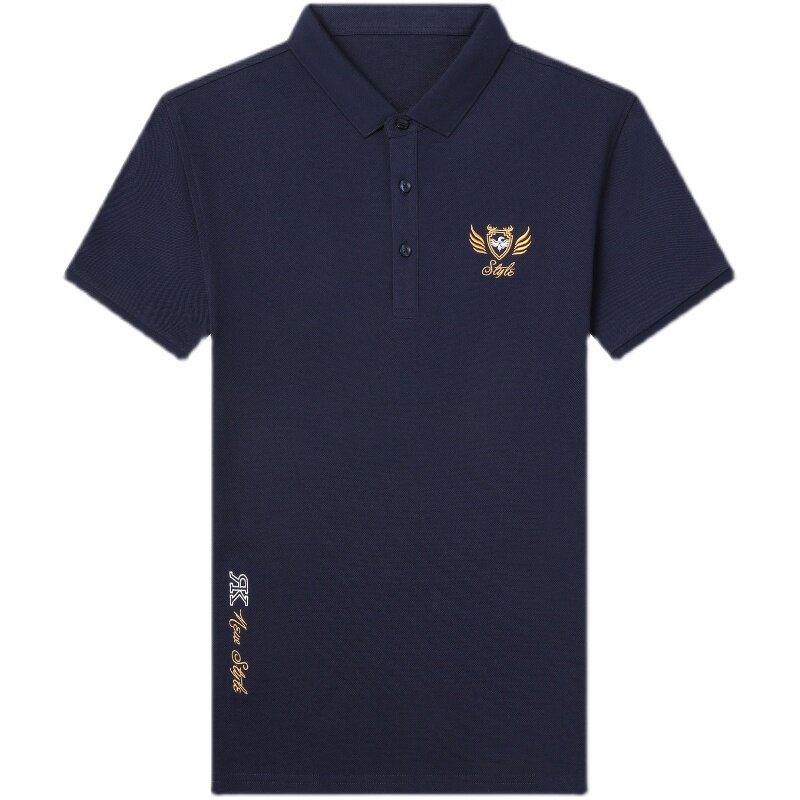 2021新款男士短袖纯棉polo衫商务翻领短袖刺绣T恤QLM88185-P70,男装T恤,电商B212（原钱塘6029）