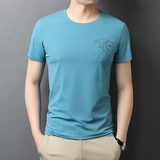 夏季潮流ins百搭透气烫钻宽松圆领薄款短袖T恤男QLM88217-P70，男装T恤，电商B212（原钱塘6029）
