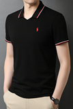 夏季纯棉短袖中青年男士翻领T恤商务休闲刺绣POLO衫QLM88173-P75，男装T恤，电商B212（原钱塘6029）