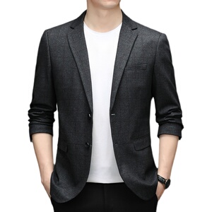 2021秋季新款男士商务休闲西服两粒扣格子便西西装ZELD3315-P160图片