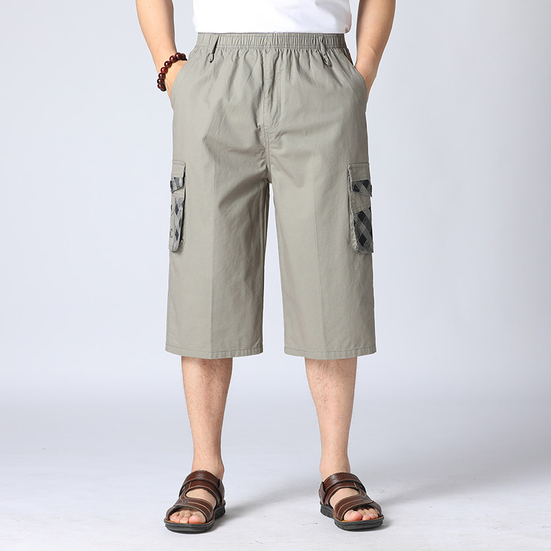 纯棉短裤男休闲裤宽松男裤夏季中老年男士爸爸夏装裤子KZ002-P40，男装休闲裤，电商B212（原钱塘6029）