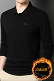 纯棉绣标POLO衫加绒中年男士休闲纯色翻领长袖T恤D6600-1-P100，男装T恤，电商B212（原钱塘6029）