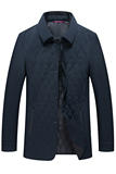 轻薄棉服男翻领秋冬季中年男士休闲格子棉服爸爸装外套Y5088-P200，男装棉衣，电商B212（原钱塘6029）