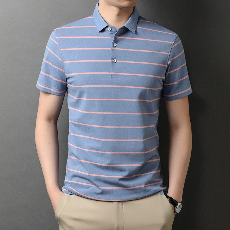 爸爸短袖t恤男夏装polo打底衫中年男士上衣夏季QLM88123-P75,男装T恤,电商B212（原钱塘6029）