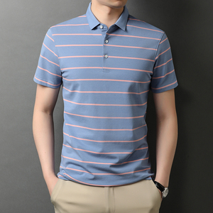 爸爸短袖t恤男夏装polo打底衫中年男士上衣夏季QLM88123-P75