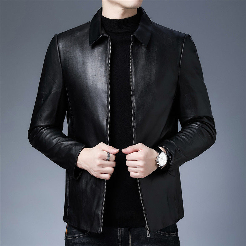 2021秋冬新款男士绵羊皮短款立领皮衣休闲真皮皮衣男YT7867-P480，男装皮衣，电商B212（原钱塘6029）