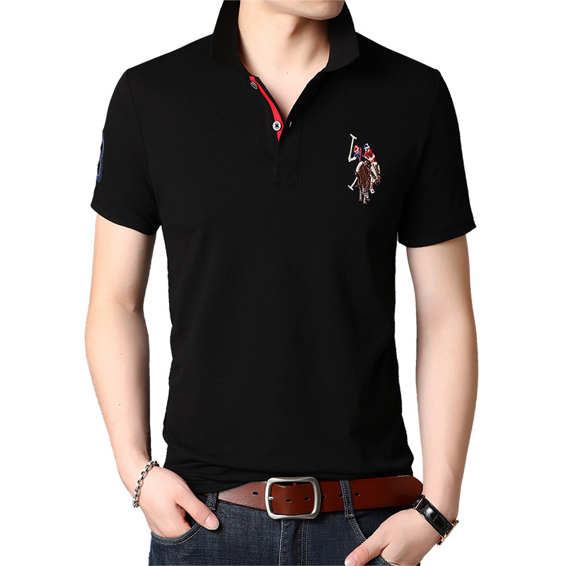 男士休闲时尚短袖T恤男翻领上衣夏季刺绣潮流polo体恤衫D8260-P65,男装T恤,电商B212（原钱塘6029）